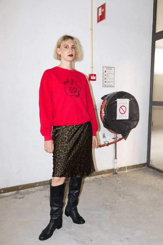 Limited Edition Upcycled Apple Sweatshirt (Red)