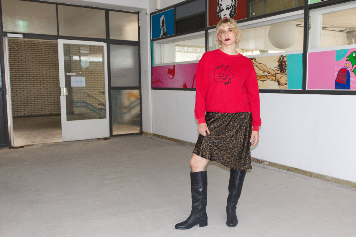 Limited Edition Upcycled Apple Sweatshirt (Red)